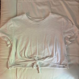 nordstrom Topshop White cropped tee with tie